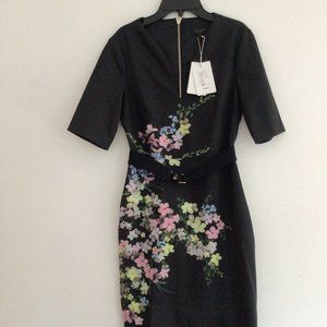 NWT Ted Baker London Soliaa Pergola V-neck Bodycon Dress Size 1(US 4)